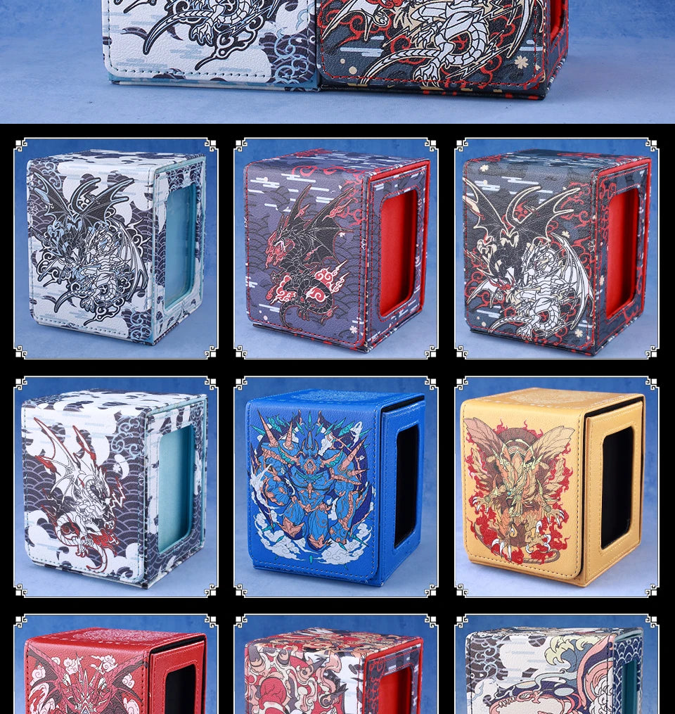 Black Rose Dragon Trading Card Storage Deck Box Holds 120+ Cards Magnetic PU