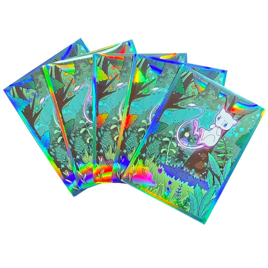 60PCS Holographic Mewtwo Card Sleeves PTCG Protective Covers 67x92mm