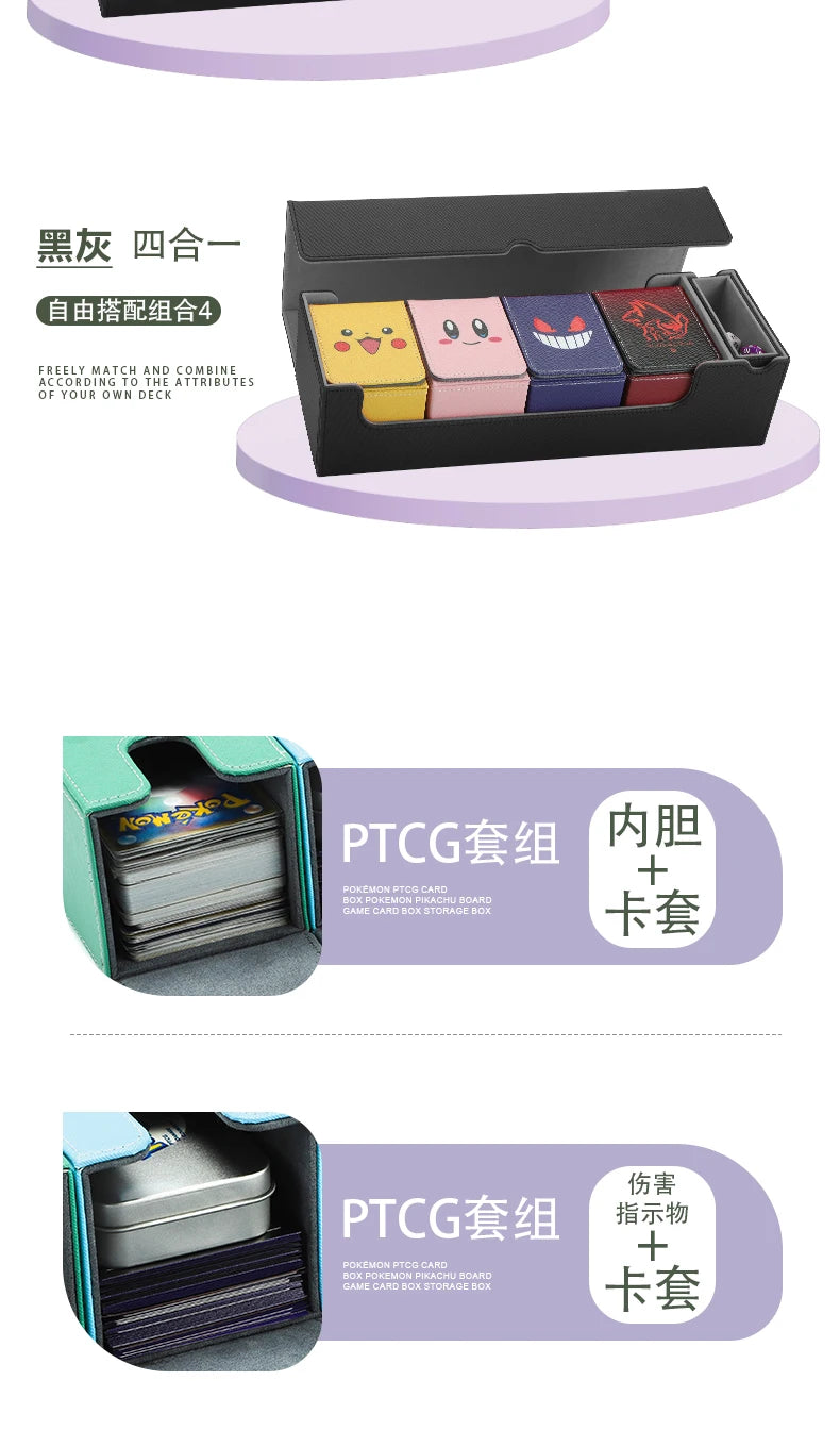 Anime Pokemon Fennekin Togepi Piplup Lugia Deck Box Trading Card Storage