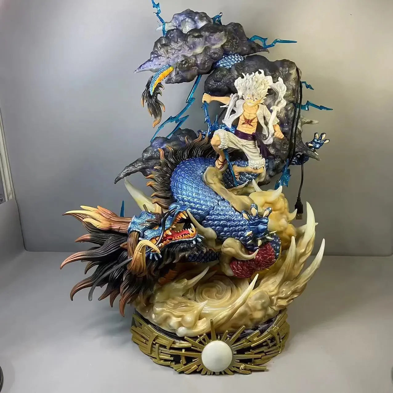 14.2" Luffy vs. Kaidou Figure – One Piece Gear 5 Anime Battle Statue