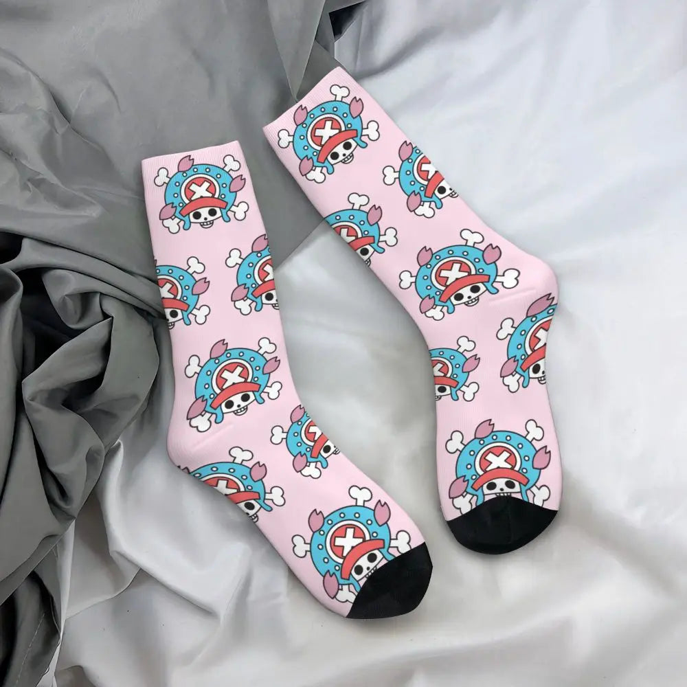Fashion Men's Anime Socks Tony Tony Chopper Luffy Zoro Law Unisex Crew