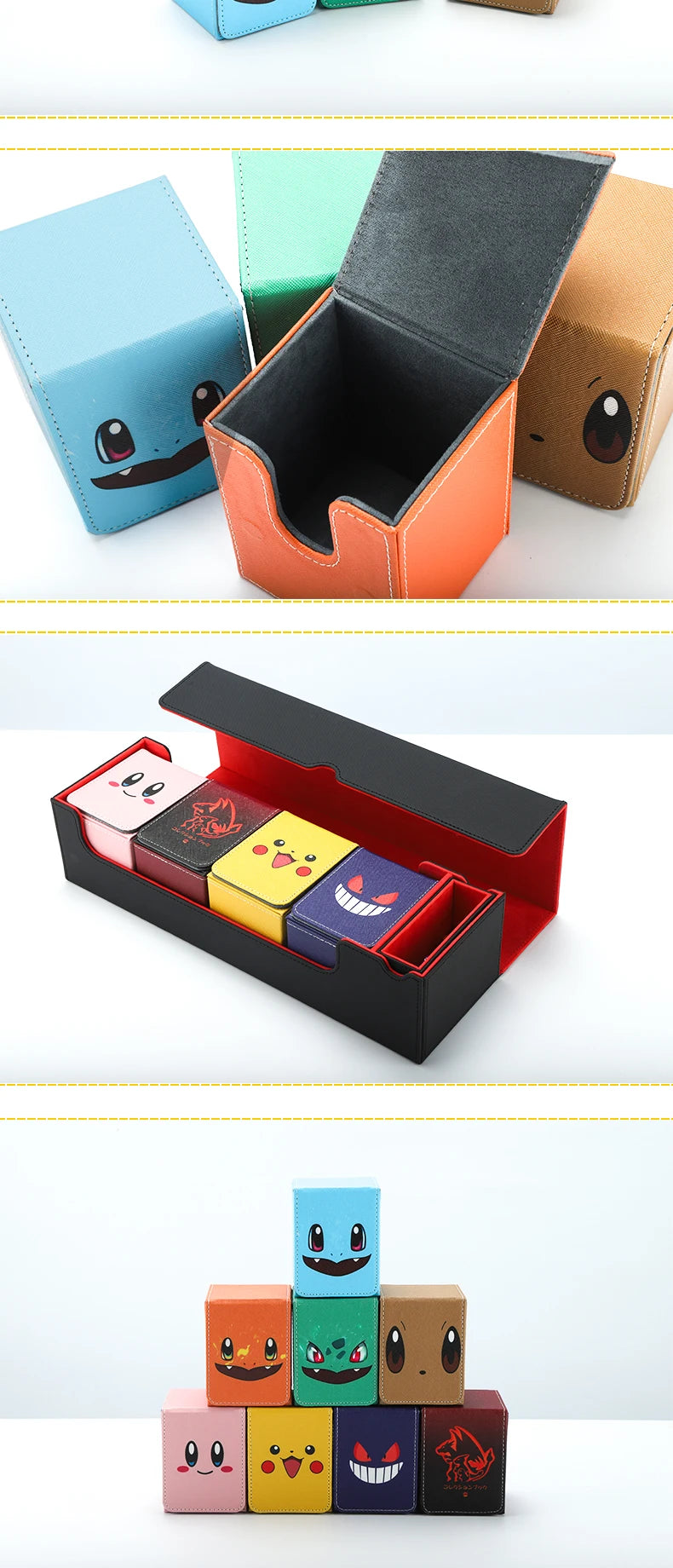 Anime Pokemon Fennekin Togepi Piplup Lugia Deck Box Trading Card Holder
