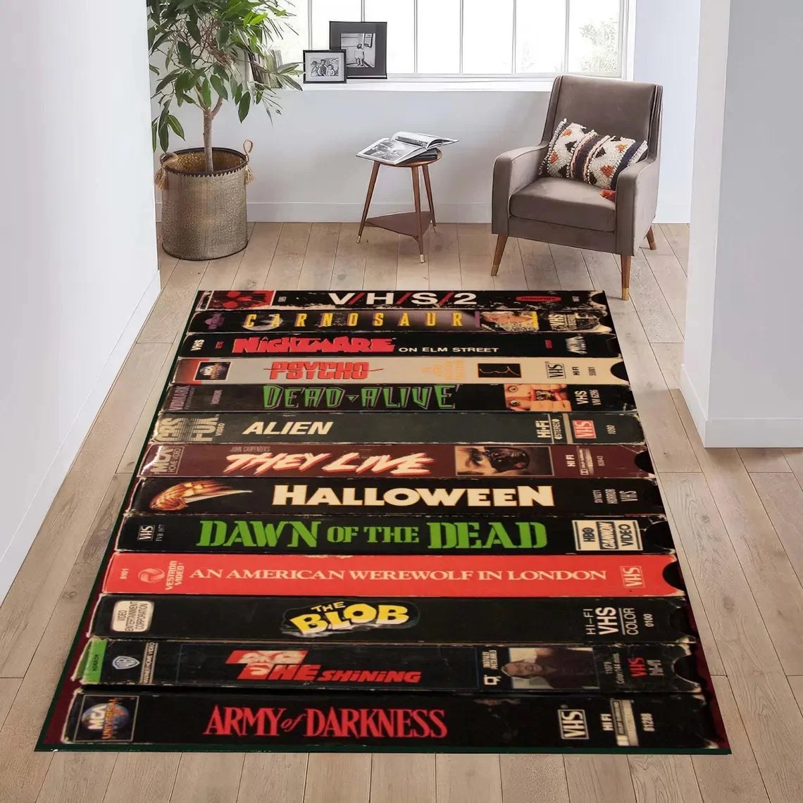 **** Vintage Horror VHS Film Print Rug Retro Carpet Living Room Bedroom Decor