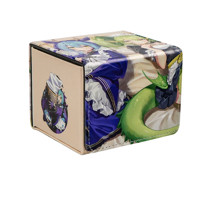 Yugioh Dragonmaid Deck Box PU Leather Storage 100+ TCG OCG Trading Cards