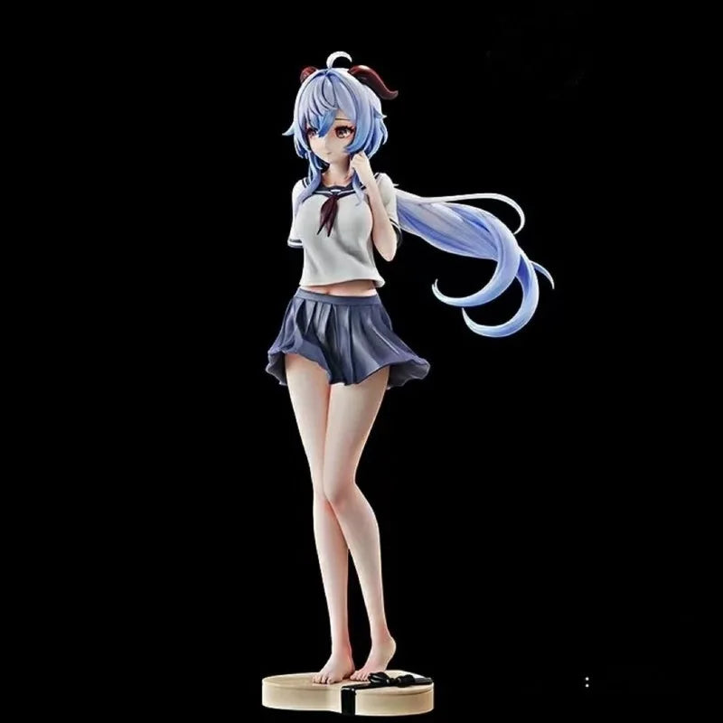 New Genshin Impact Ganyu Figure PVC Doll School Uniform Ornament