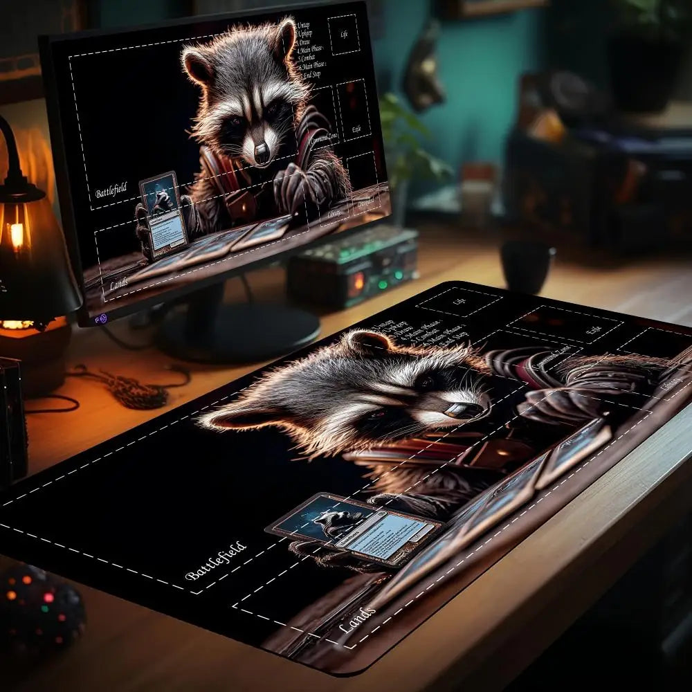 Magic Playmat Funny Cat Design Gaming Mat Anti-Slip Mousepad