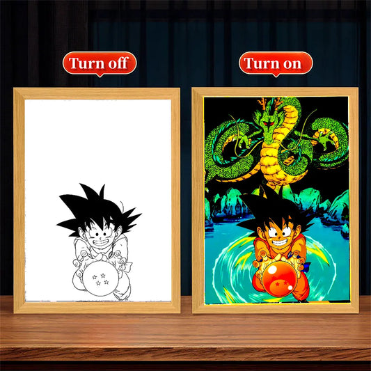 Dragon Ball Z! Goku & Shenron LED Light Painting Frame – A4/A5