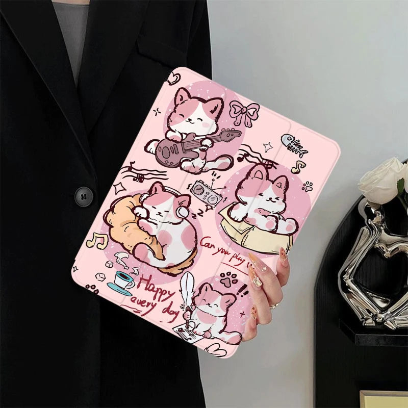 Musical Cat Smart Case for iPad 10.2 11 12.9 Air Pro 6th 5th 2025