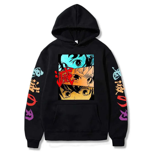 Demon Slayer Hoodie – Tanjiro, Zenitsu & Inosuke Eye Panel (Unisex)