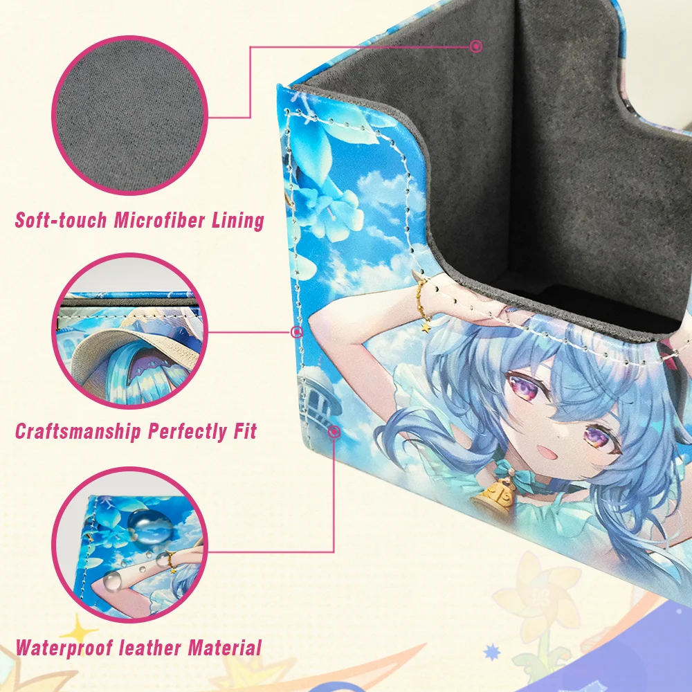 PU Anime Card Deck Box TCG Storage Box Fits 150+ Single Sleeved Cards