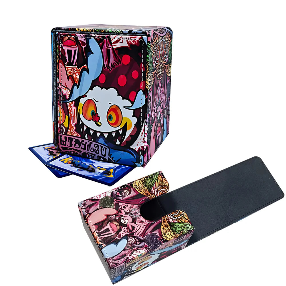 Anime Premium Trading Card Box PU Leather Holds 100+ Cards for TCG