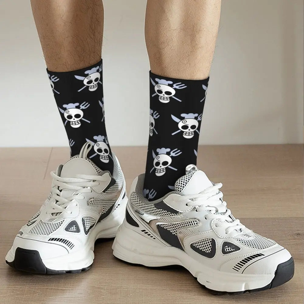 Fashion Men's Socks Harajuku Anime Luffy Zoro Law Crew Unisex Socks