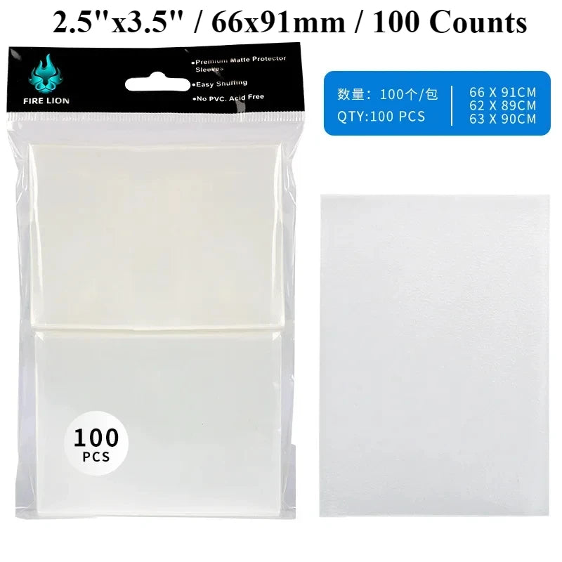 RyshePro Matte Card Sleeves – 66 × 91 mm (Standard / Pokémon & MTG Size) – 100 ct – Rainbow Color Range