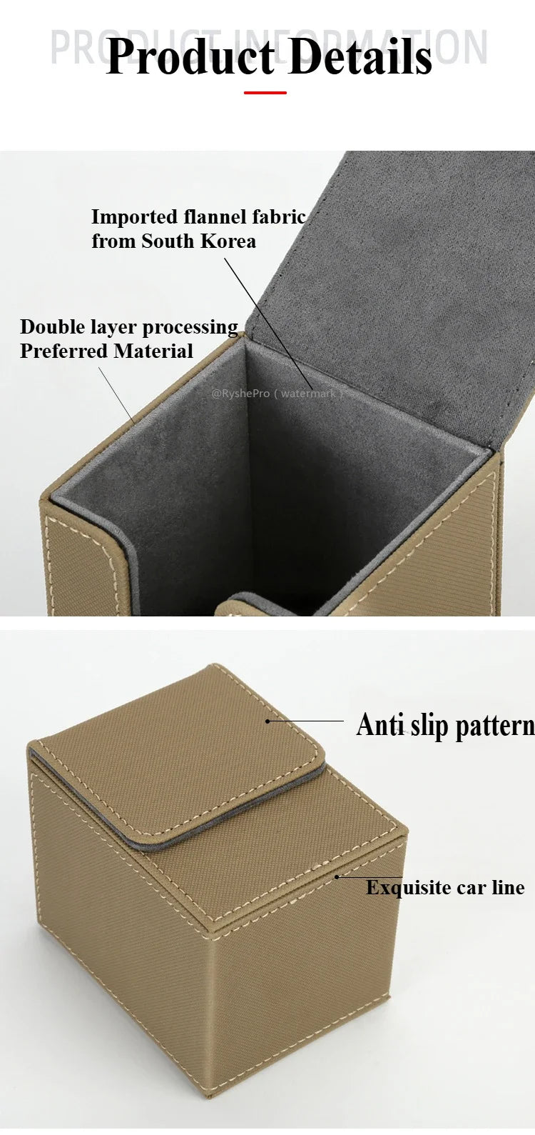 Vertical PU Leather Card Deck Box – Fits 100+ Sleeved Cards with 2 Dividers