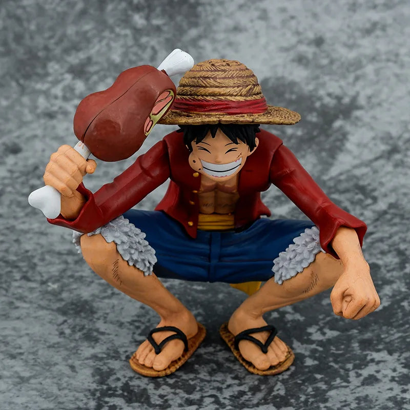 5.9" Luffy Figure – One Piece PVC Squatting Pose Statue