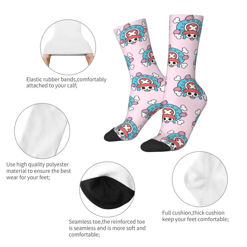 Fashion Men's Anime Socks Tony Tony Chopper Luffy Zoro Law Unisex Crew