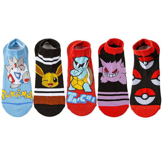 5Pairs BANDAI Pokemon Anime Socks Hip Hop Street Fashion Casual Socks
