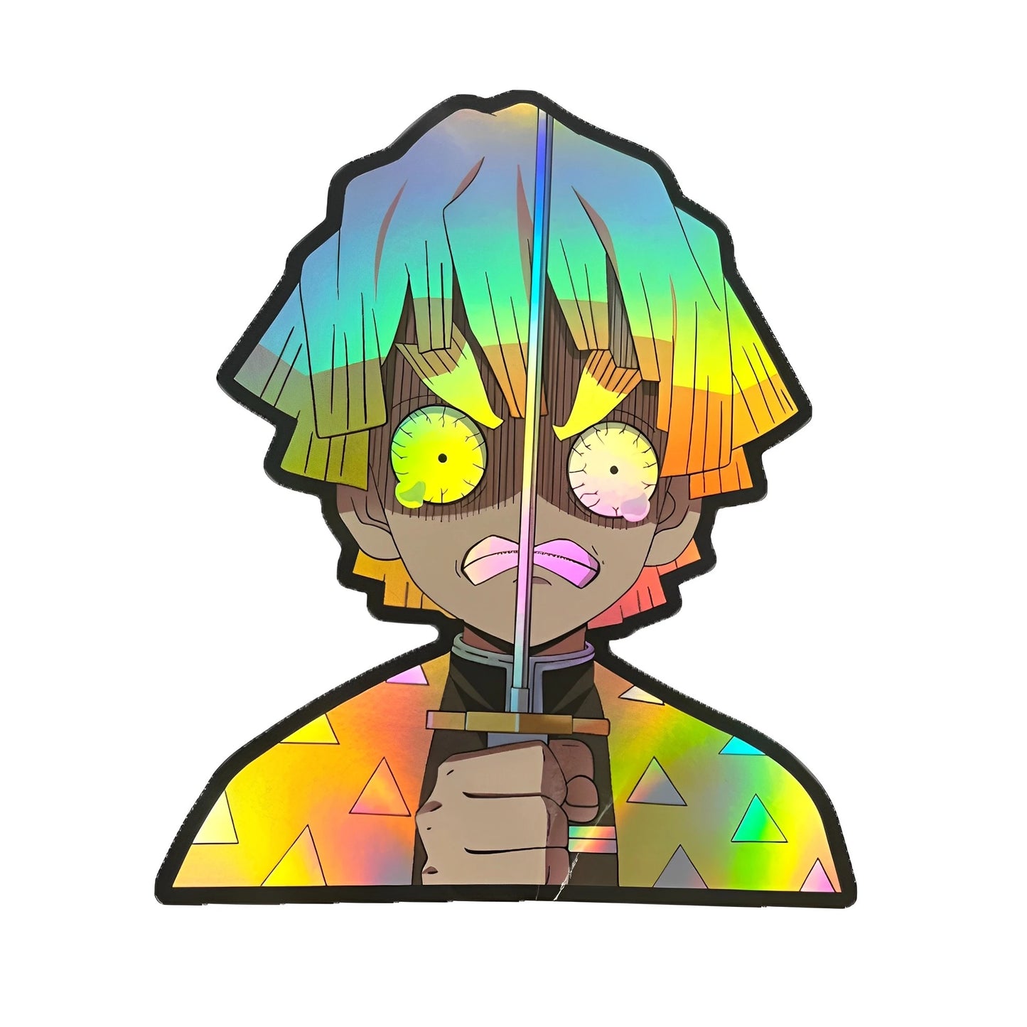 Zenitsu Agatsuma Holographic Sticker – Thunder Breathing Anime Decal