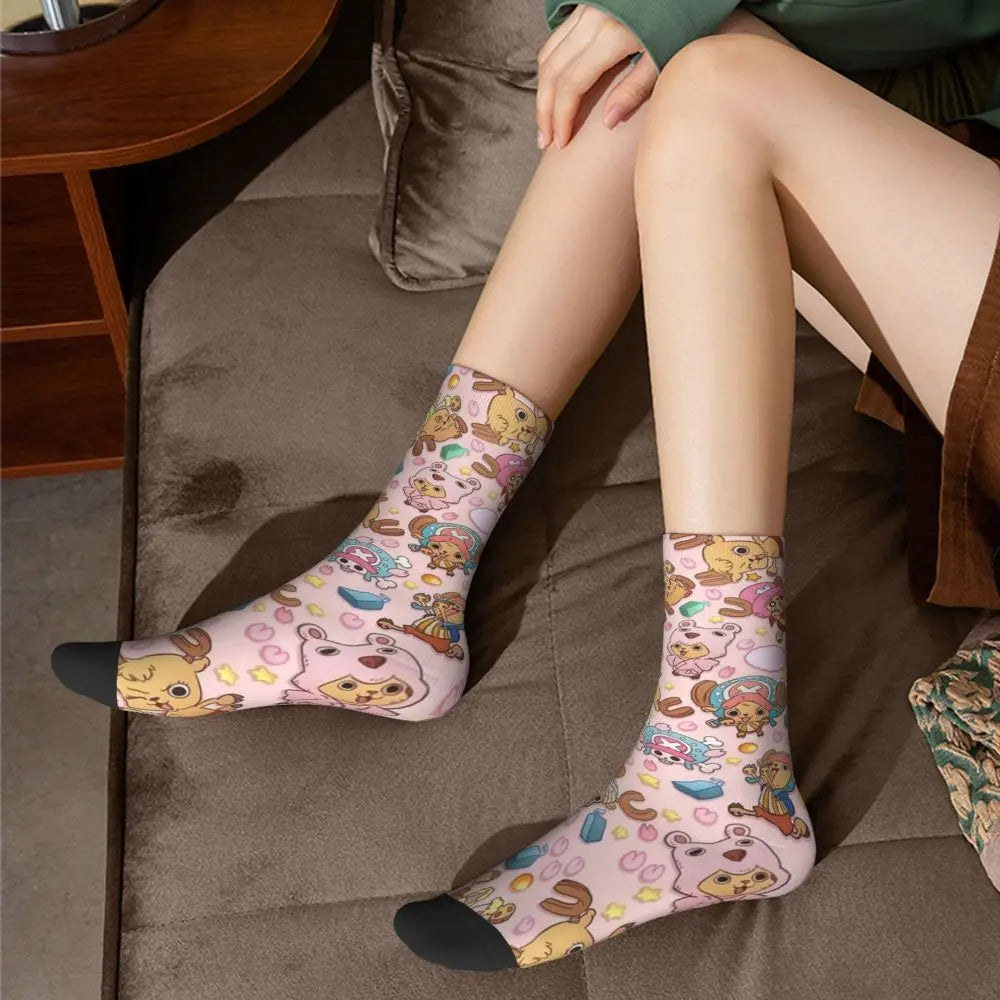 Fashion Men's Anime Socks Tony Tony Chopper Luffy Zoro Law Unisex Crew