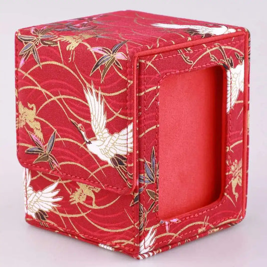 Red Crane Pattern 100+ Card Deck Box for MTG, TCG, CCG