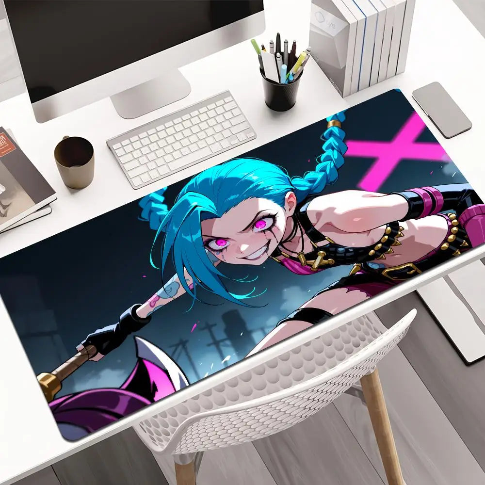Jinx Smirk XXL Mouse Pad – Sexy NSFW Anime Desk Mat – Gamer Girl Playmat