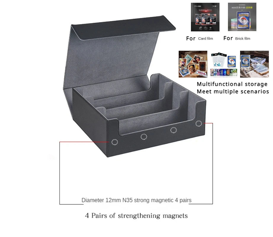 **** Storage Box for 1800+ Trading Cards PU Leather Magnetic Closure Case