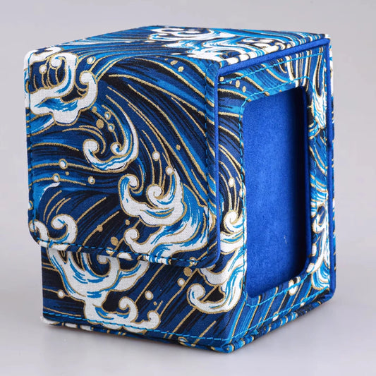 Premium Ocean Wave Pattern 100+ Card Deck Box for MTG, TCG, CCG