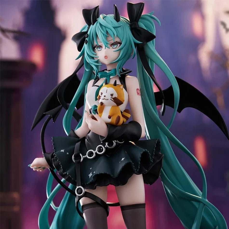 Anime Little Devil Hatsune Miku PVC Model Dark Angel Raccoon Figure