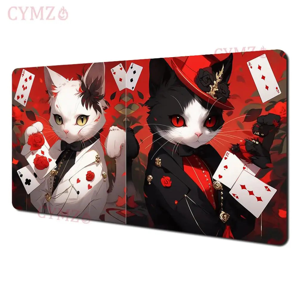 **** Ace of Hearts Cat Design Mouse Pad Desk Mat Rubber Anti-Slip Gaming Mat
