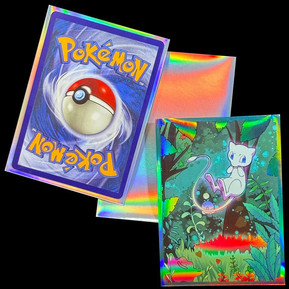 60PCS Holographic Mewtwo Card Sleeves PTCG Protective Covers 67x92mm