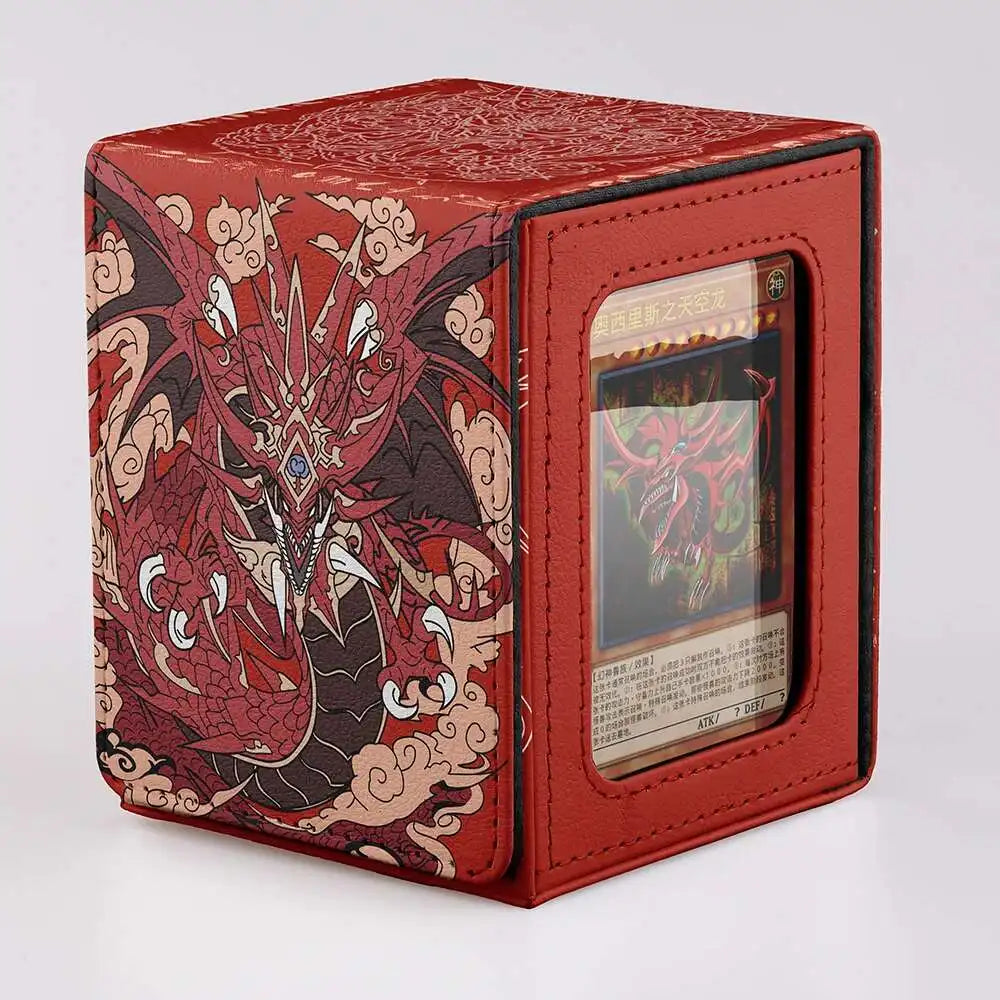 **** TCG 100+ Card Capacity Deck Box Dragon Design Durable Storage for YGO Magic
