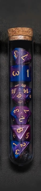 Transparent Polyhedral D&D Dice Set 7 Pieces RPG Fantasy Potion Flask