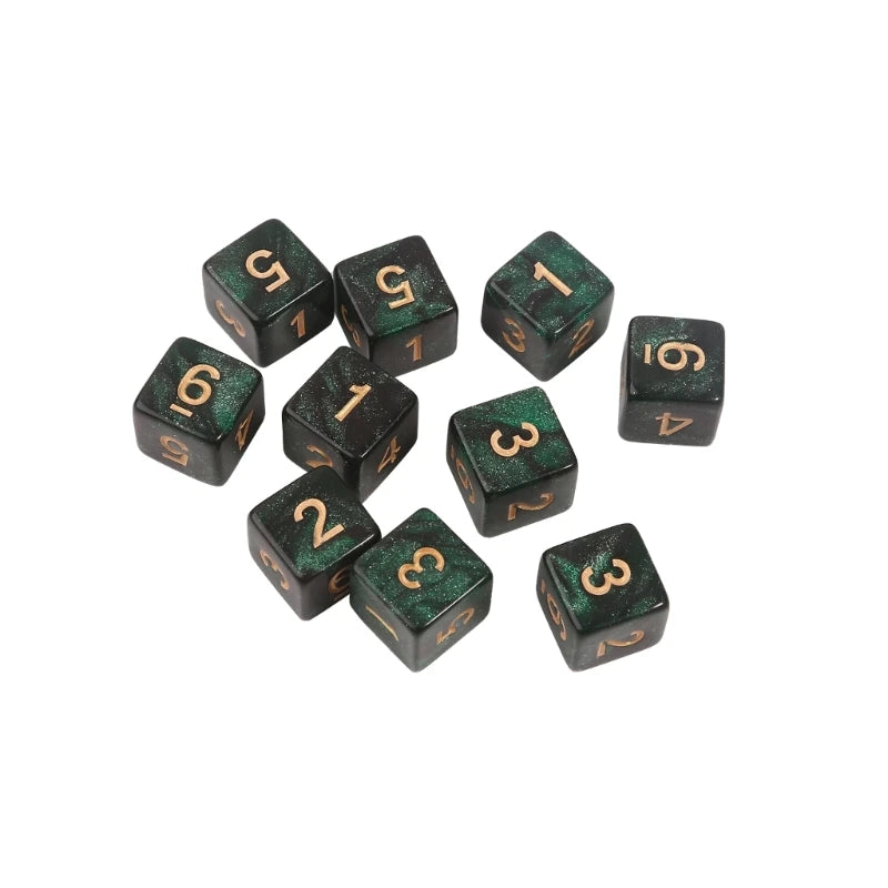 10pcs 15mm Multicolor Acrylic Cube Dice Set for Table Games Toy