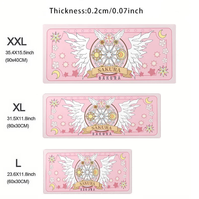 XXL Sakura Card Anime Mousepad Large Gaming Keyboard Mouse Pad Desk Mat