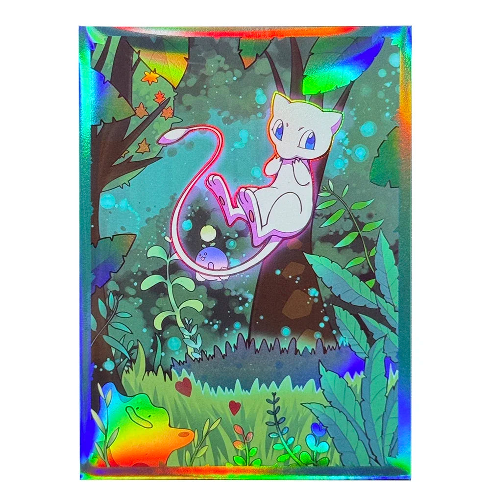 60PCS Holographic Mewtwo Card Sleeves PTCG Protective Covers 67x92mm