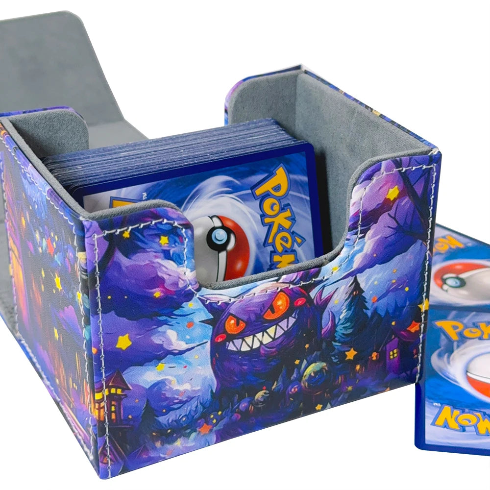 Gengar Themed PU Leather Deck Box – Holds 100+ Cards | MTG, Pokémon, Yu-Gi-Oh!