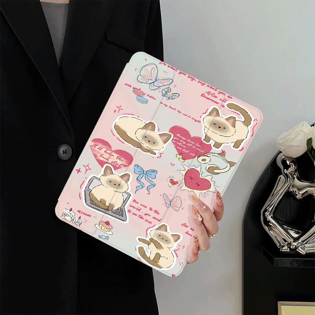 Musical Cat Smart Case for iPad 10.2 11 12.9 Air Pro 6th 5th 2025