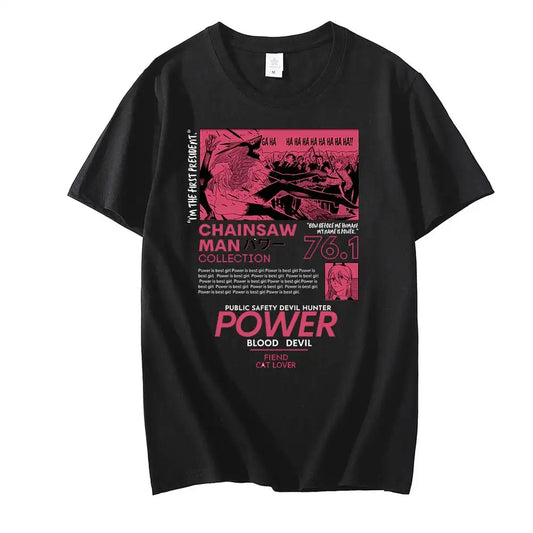 Chainsaw Man Power Devil Hunter T-Shirt – Retro Manga Graphic Tee