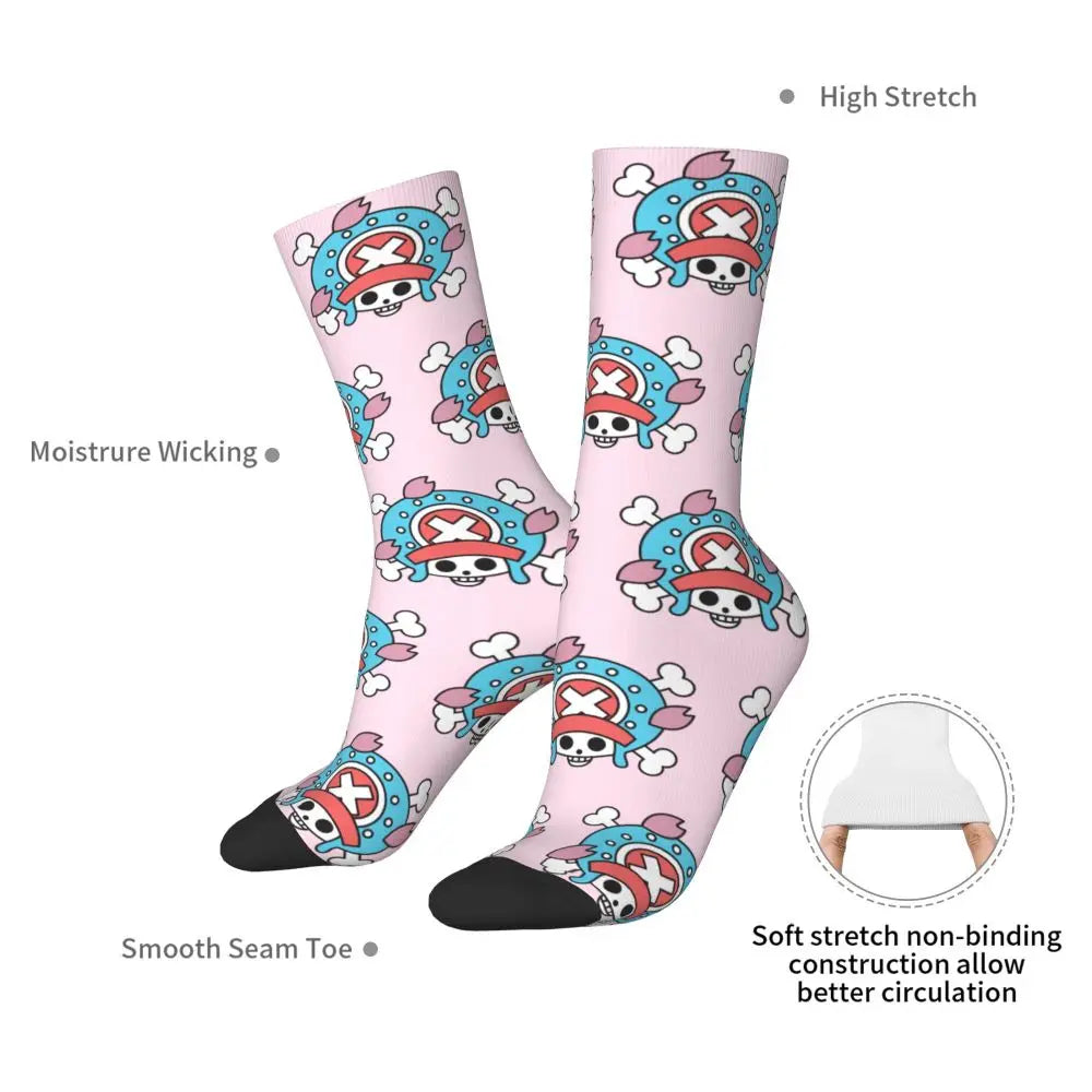Anime Men's Socks Harajuku Luffy Zoro Trafalgar Law Unisex Crew Socks