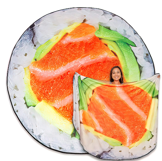 Realistic Sushi Blanket – Ultra-Soft Flannel Throw for Food Lovers & Cozy Nights