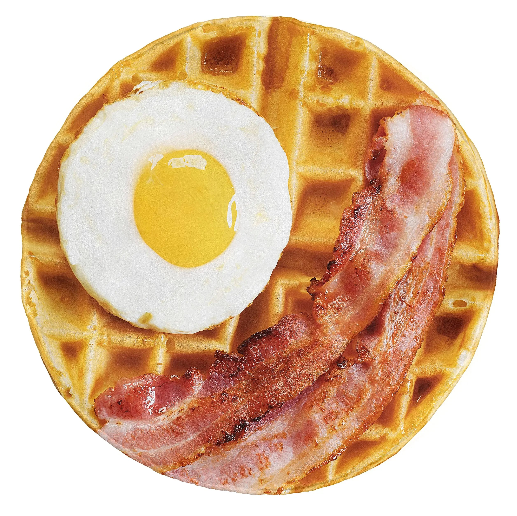 Breakfast Feast Blanket – Waffle, Egg & Bacon Cozy Round Throw