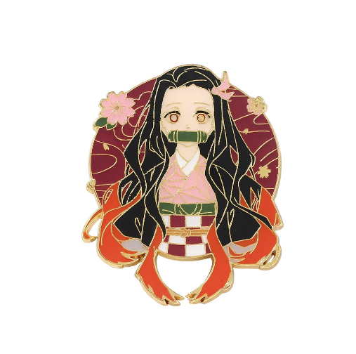 Nezuko Kamado Enamel Brooch – Demon Slayer Metal Badge