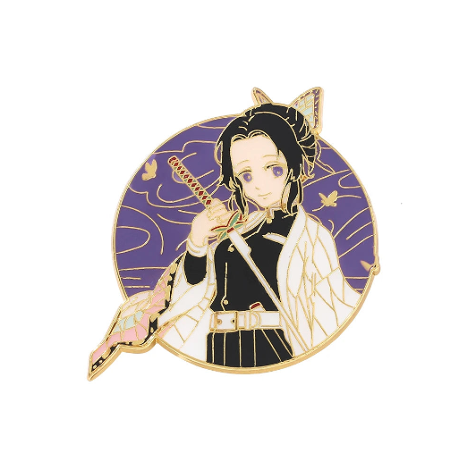 Shinobu Kocho Enamel Brooch – Demon Slayer Metal Badge