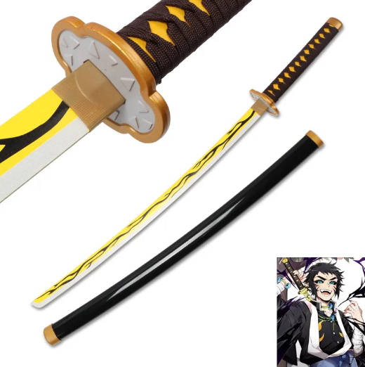 40.9-Inch Kaigaku Bamboo Katana – Demon Slayer Cosplay Sword Prop