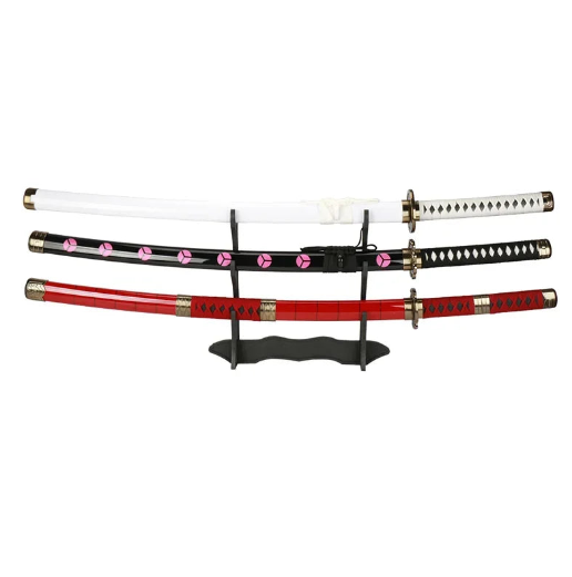 Zoro’s 3-Sword Style Set – 41-Inch Cosplay Katanas with Holder & Belt