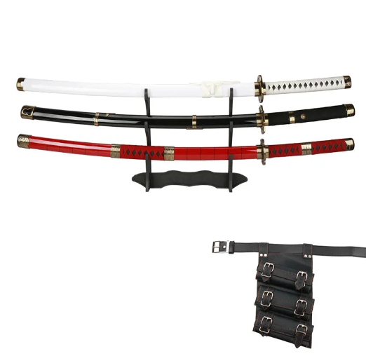 Zoro’s Classic 3-Sword Set – 41-Inch Wado Ichimonji, Sandai Kitetsu & Shusui Katanas