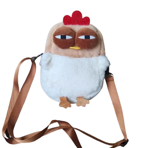 Fluffy Hen Plush Shoulder Bag – Quirky Chicken Design