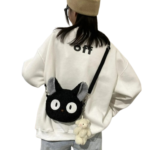 Kawaii Anime Cat Plush Crossbody Bag