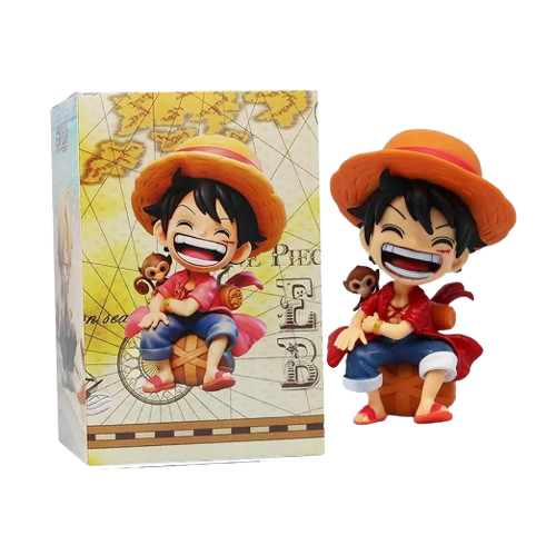 5.1" Luffy Figure – One Piece Chibi PVC Statue (Red)