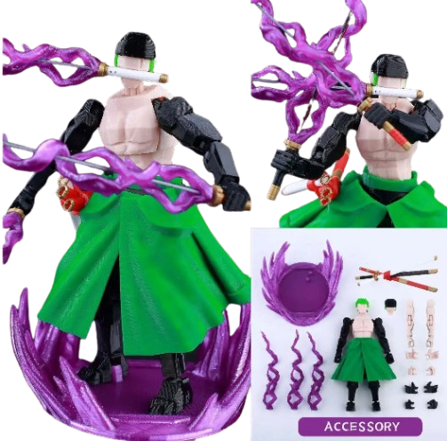 9L3D “Lucky Dummy 13” Zoro Santoryu Figure – 5.5-Inch One Piece Action Model